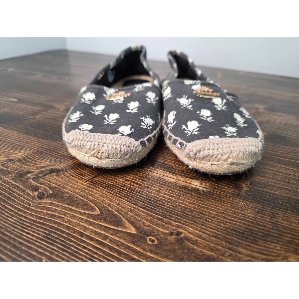 Coach Rhodelle Women's Shoes Size 8.5 Gray White Floral Slip On Flat Ballet - Picture 2 of 11
